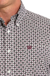 Cinch Mens Purple Diamond Aztec Button Up Shirt-MTW1105916