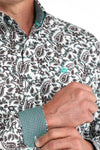 Cinch Mens Black Paisley Button Up Shirt-MTW1105969
