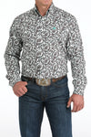 Cinch Mens Black Paisley Button Up Shirt-MTW1105969