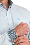 Cinch Mens Green and Purple Plaid Button Down-MTW1105973