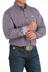 Cinch Mens Purple Square Print Button Down Shirt-MTW1105975