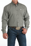 Cinch Mens Grey Diamond Print Button Up Shirt-MTW1105981