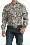 Cinch Mens Multi Color Paisley Long Sleeve Shirt-MTW1106059