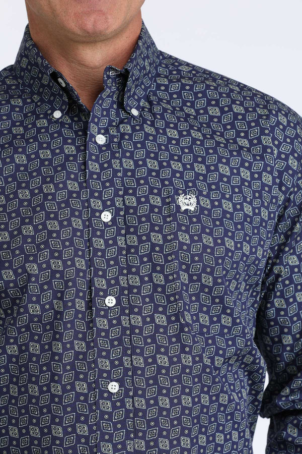 Cinch Mens Geometric Long Sleeve Shirt - MTW1106075