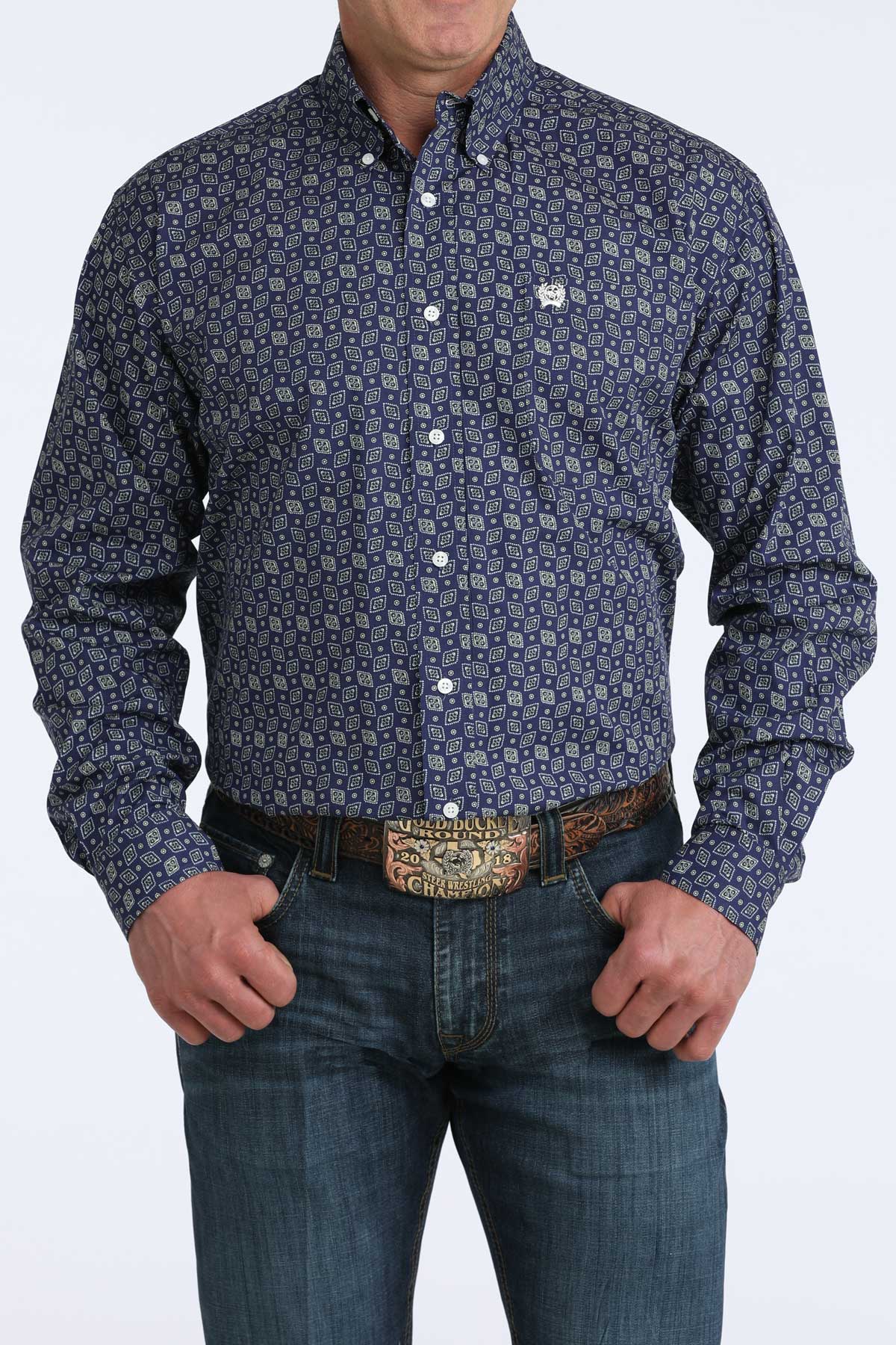 Cinch Men's Geometric Long Sleeve Shirt - MTW1106075