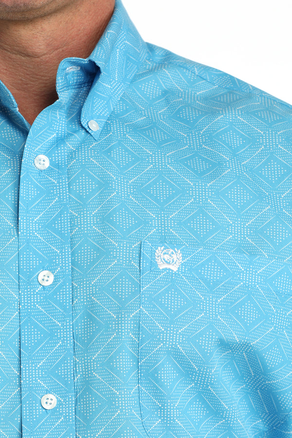 Men's Cinch Blue Long Sleeve Shirt - MTW1106086