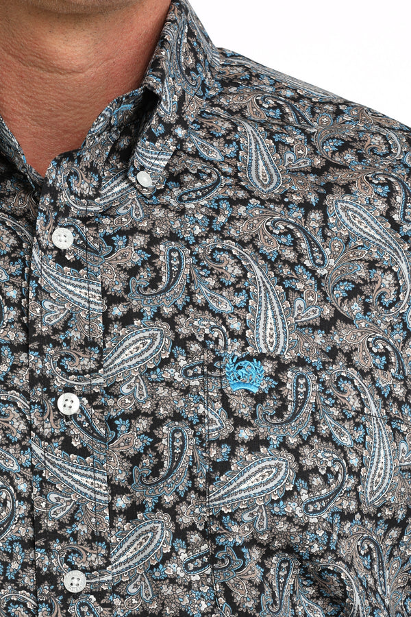 Men's Cinch Blue Paisley Long Sleeve Shirt - MTW1106088