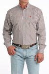 Cinch Men's Grey Geo Print Long Sleeve Shirt - MTW1106093