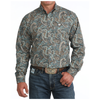Cinch Men's Blue Paisley Print Long Sleeve Button Down - MTW1106134
