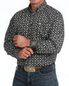 Cinch Men's Long Sleeve Navy Geometric Button Down MTW1106149