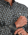 Cinch Men's Long Sleeve Navy Geometric Button Down MTW1106149