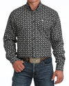 Cinch Men's Long Sleeve Navy Geometric Button Down MTW1106149