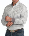 Cinch Men's Striped Long Sleeve Button Up Grey Shirt MTW1106163