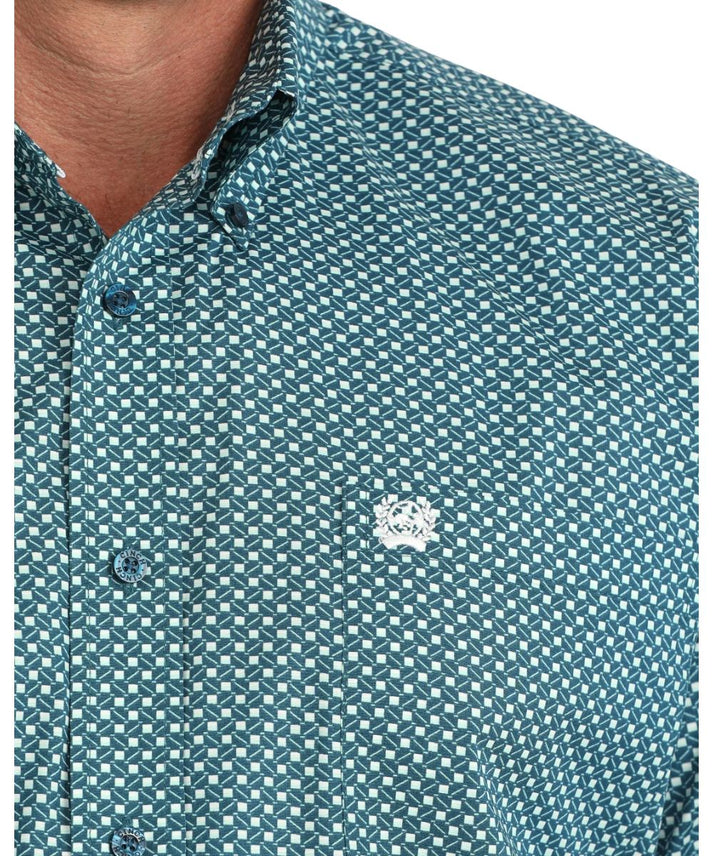 Cinch Men's Geo Classic Fit Button Down Blue MTW1106168