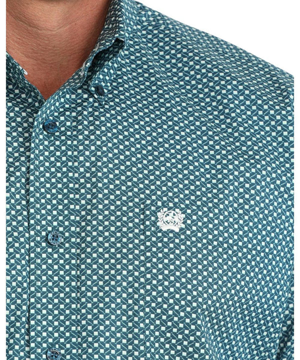 Cinch Men's Geo Classic Fit Button Down Blue MTW1106168