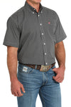 Cinch Mens Black Floral Pattern Button Up Shirt-MTW1111482