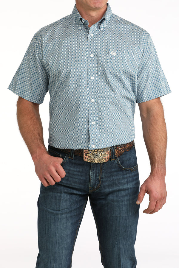 Men's Cinch Short Sleeve Print Button Down - MTW1111501