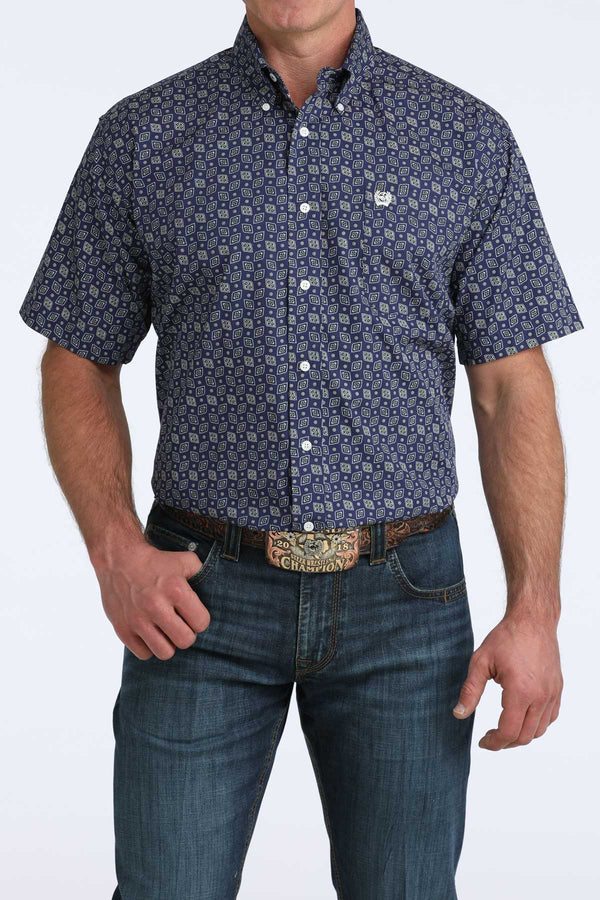 Cinch Mens Geometric Short Sleeve Shirt - MTW1111514