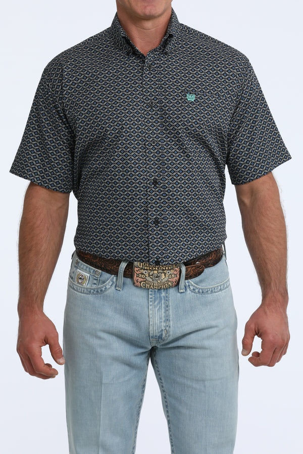 Cinch Mens Short Sleeve Print Button Down - MTW1111530