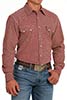 Cinch Men's Red Pearl Snap Long Sleeve Shirt MTW1301068