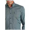 Cinch Men's Longsleeve Modern Fit Navy Geometric Print Button Down Shirt MTW1347112