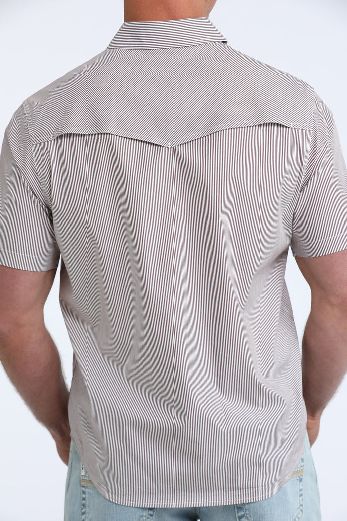 Cinch Men's Striped Short Sleeve Snap Shirt - MTW1402014