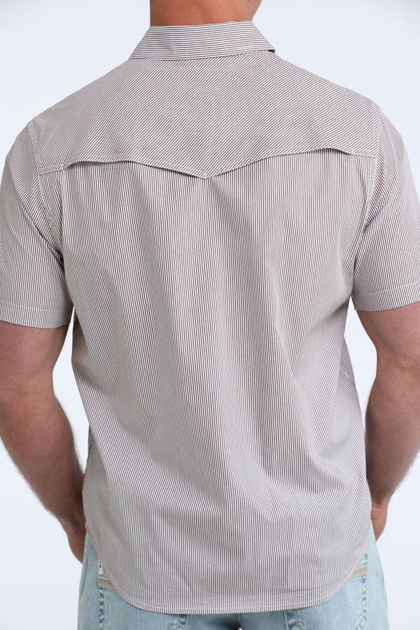 Cinch Men's Striped Short Sleeve Snap Shirt - MTW1402014