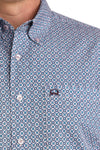 Cinch Mens Purple and Blue Geo Squares Short Sleeve Shirt-MTW1704161