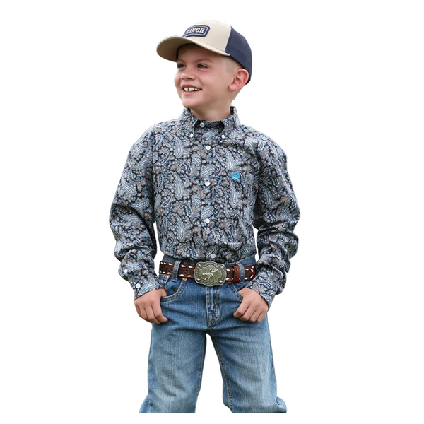 Boys Cinch Multi Print Long Sleeve Shirt - MTW7060416