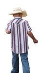 Cinch Boy's Striped Short Sleeve Snap Shirt - MTW7171002