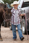 Cinch Boy's Striped Short Sleeve Snap Shirt - MTW7171002