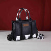 Wrangler Black Cow Print Concealed Carry Crossbody Tote Bag-WG102-8120SBK