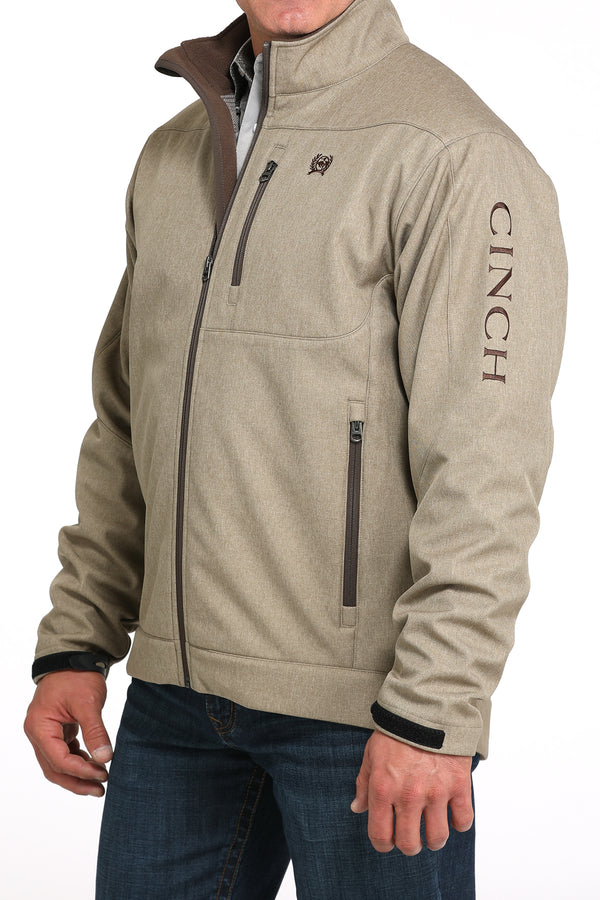 Cinch Mens Tan Zip Up Jacket-MWJ1567014