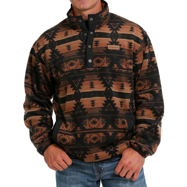 Cinch Men's Brown/Black Aztec Fleece Pullover MWK1514018