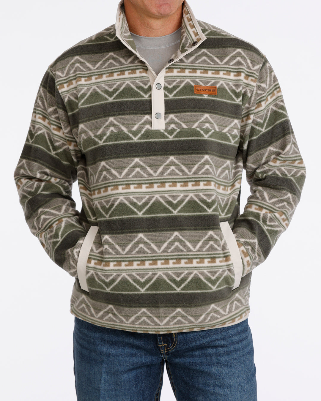 Cinch Men's Polar Fleece - Olive - MWK1514029/MWK151429X