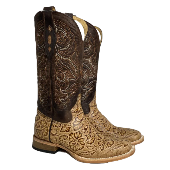 Cowtown Ladies Leather Tooled Boots Q452