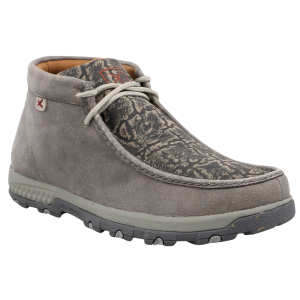 Twisted X Men's Chukka Driving Moc with Grey Elephant Print MXC0017