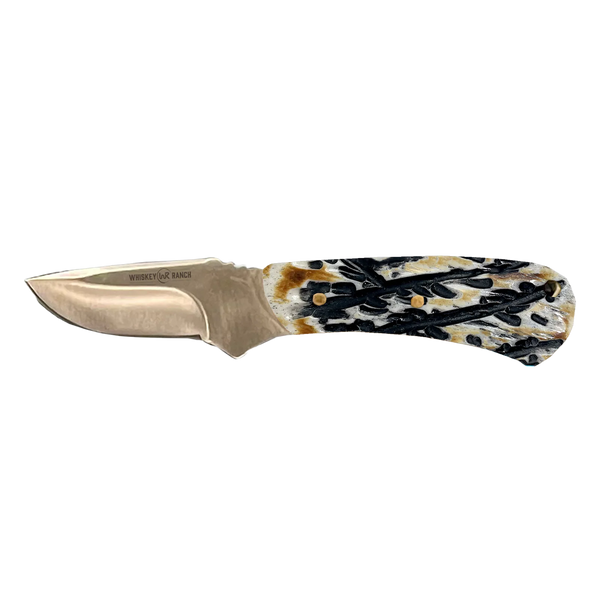 Whiskey Bent Burnt Bone Mini Skinner Pocket Knife WB44-16