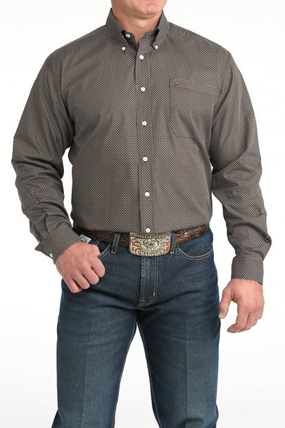CINCH NAVY WEAVE PRINT - MENS SHIRT - MTW1106020