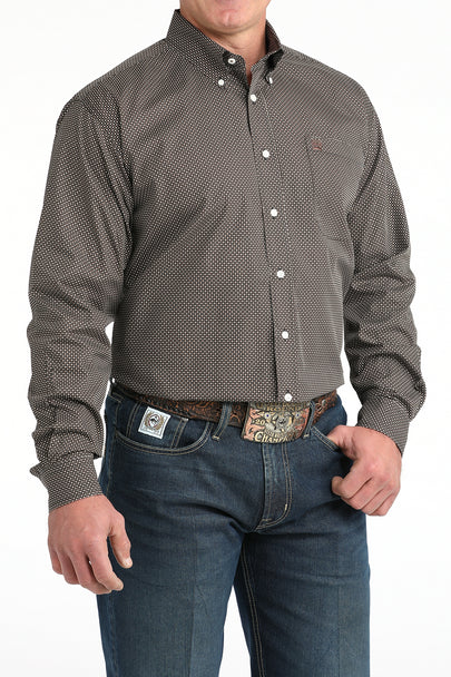 CINCH NAVY WEAVE PRINT - MENS SHIRT - MTW1106020