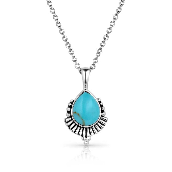 Montana Silversmiths Simple Flourish Turquoise Necklace-NC5774