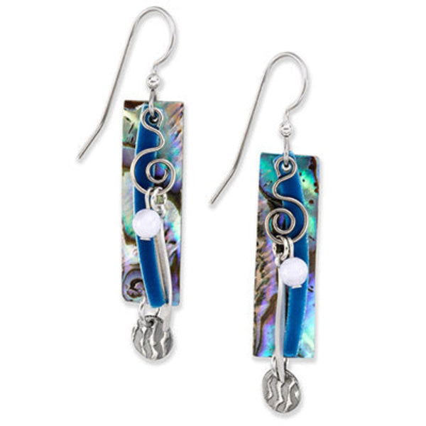 Silver Forest Earring Genuine Shell with Coil Drop - NE-0247