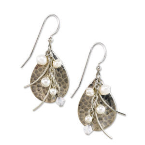 Silver Forest Silver and a Hint of White Earrings-NE-0912