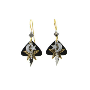 Silver Forest Moon and Stars Earrings - NE-1584A