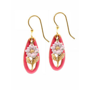 Silver Forest Earring Flower in Long Tear - NE-1881B