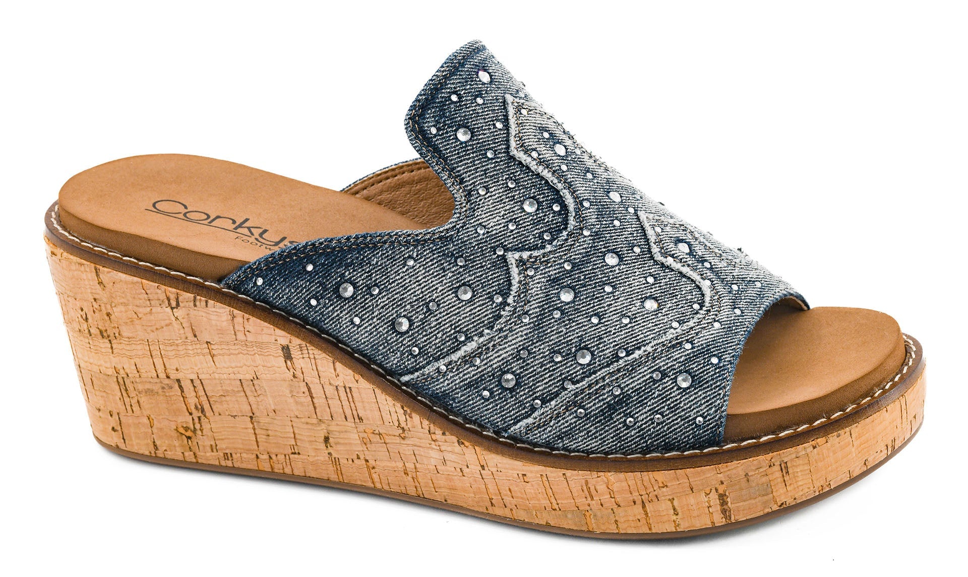 Corky Neon Moon - Blue Washed Denim Rhinestone - 41-0631-BWRH-Q