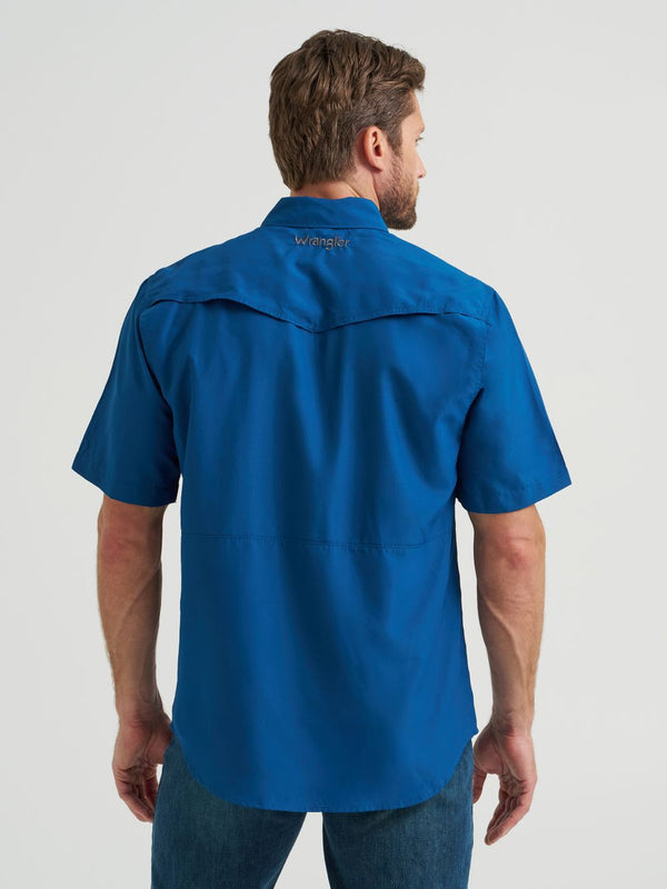 Wrangler Mens Blue Short Sleeve Shirt- 112369424