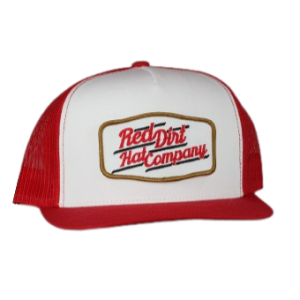 Red Dirt Belt Buckle Red and White Hat-RDHC217