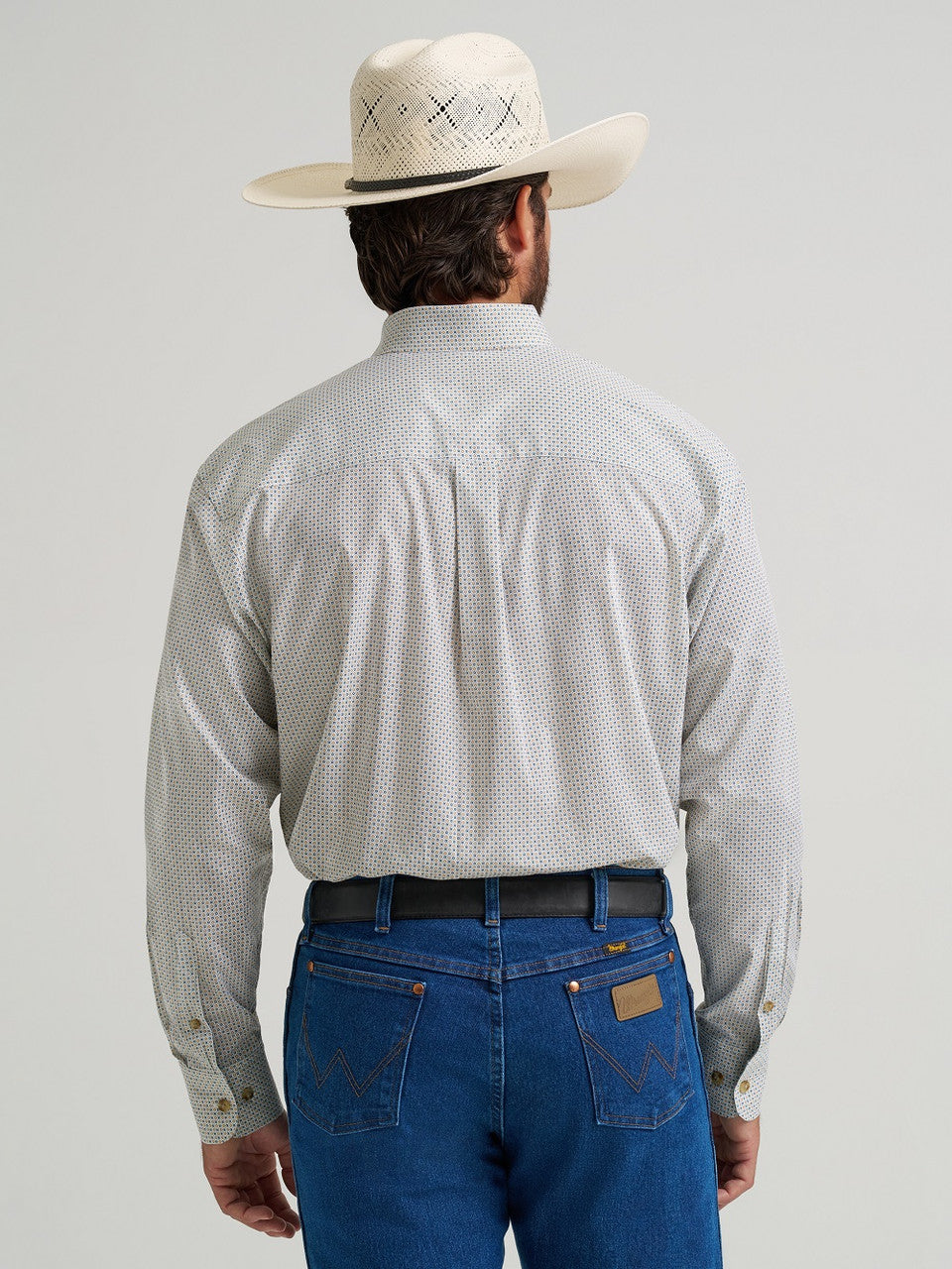 Wrangler Men's Relaxed Fit White Print Button Down Shirt-112374625