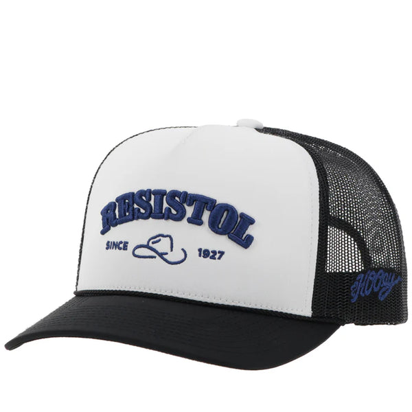 "Resistol" Hat White/Black w/Blue Logo - 2454T-WHBK